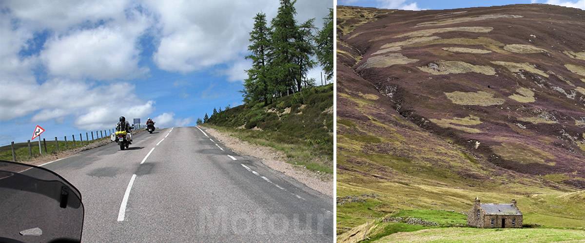 Schotse highlands Glenshee onderweg via motorroute Motour