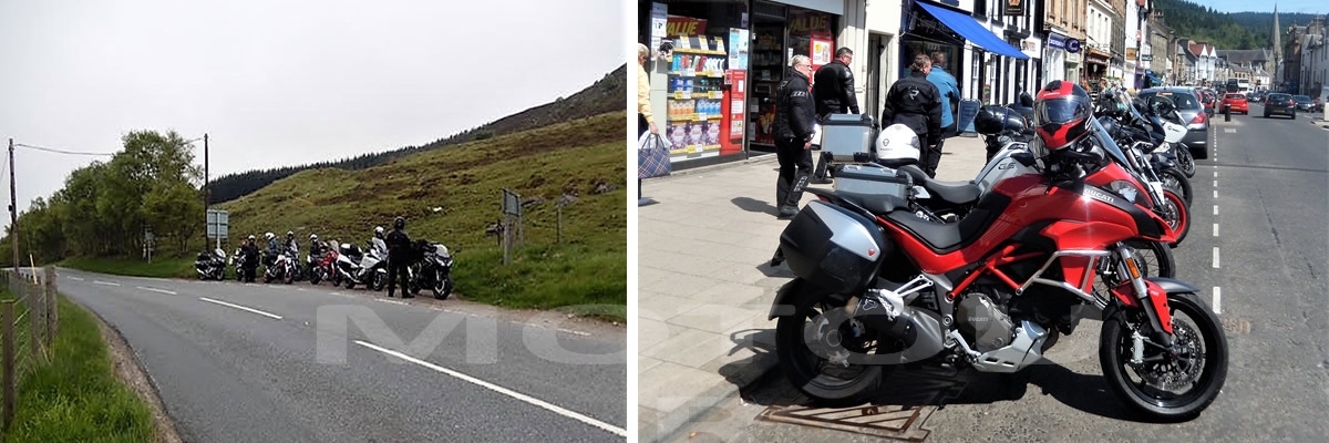 motorgroep Leendert tijdens lunchpauze Wales