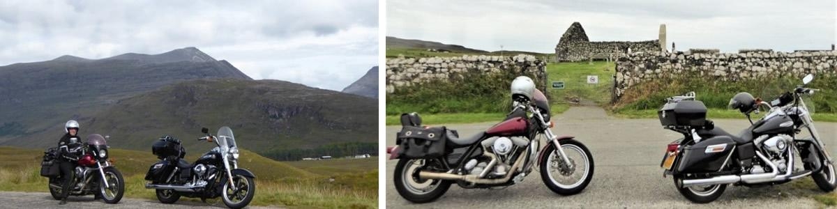 motorreis Ierland twee motoren met ruïne aan de westkust