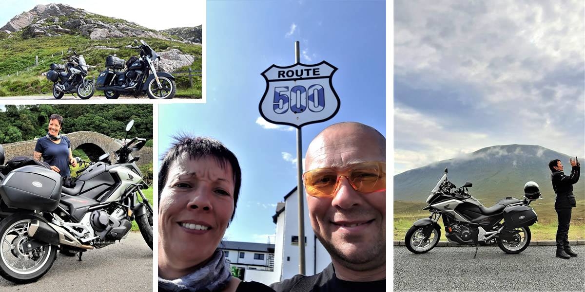 motorreis Motour Schotland 2019 met honda en harley davidson motorfiets 