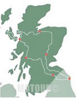 Routekaart motorvakantie Highlands Schotland