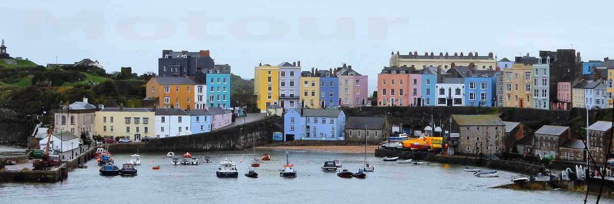 foto motour motorvakanties,Tenby haven aan de Pembroke kust