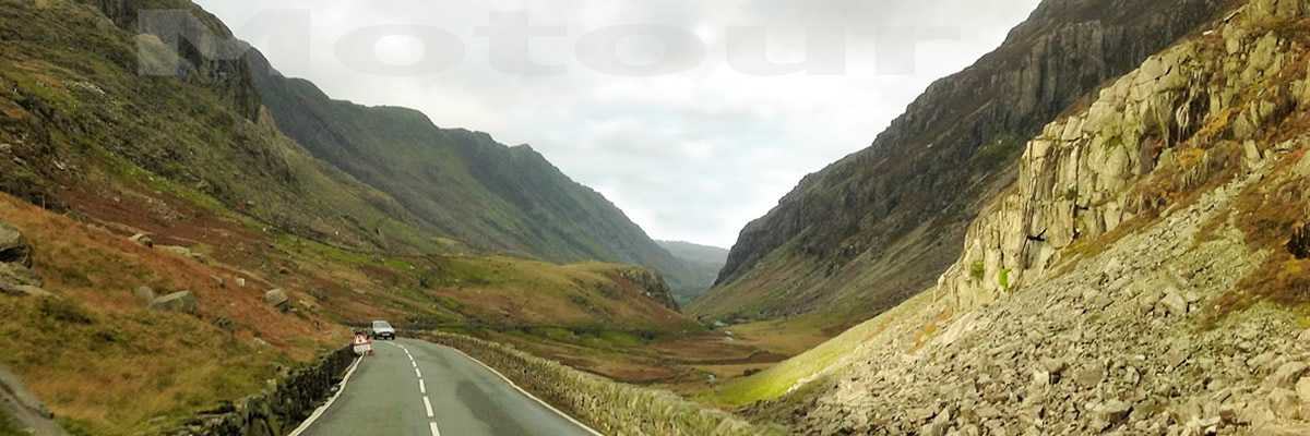 foto motour motorvakantie, pass in het Snowdonia National Park Wales