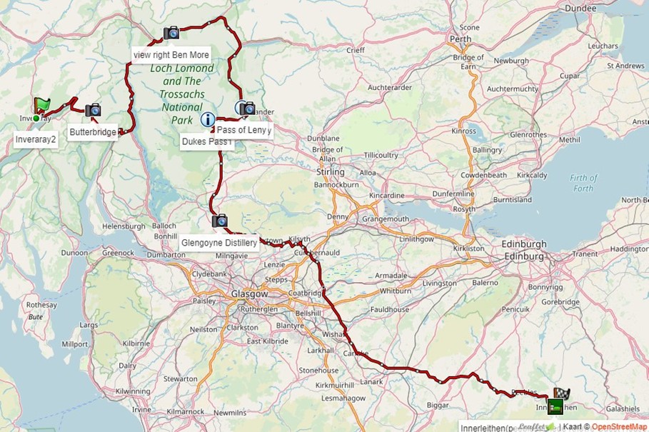 kaart inverraray tweed valley